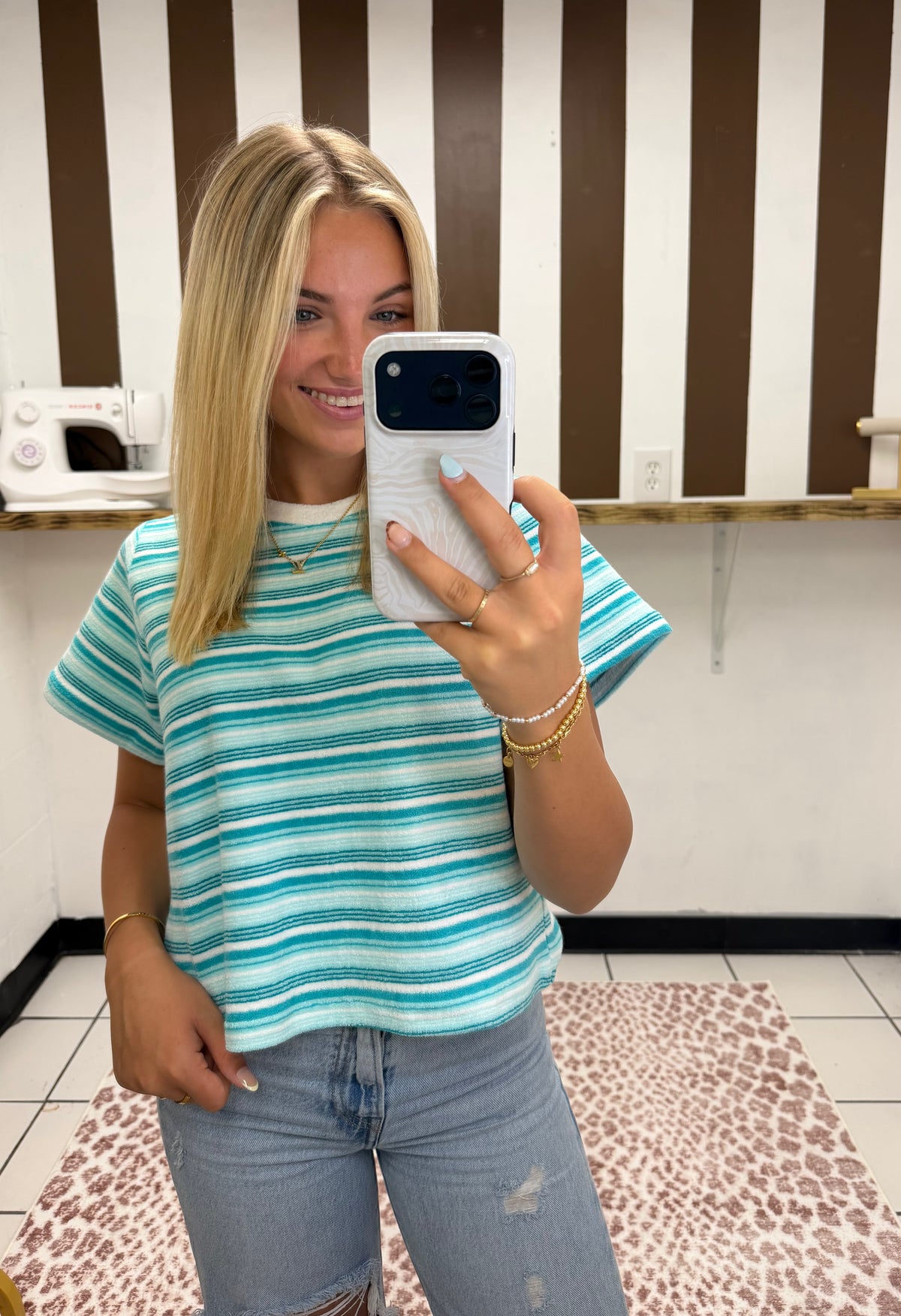 Crop Striped Tee