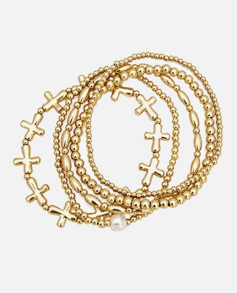 Cross + Pearl Stack